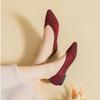 Pointed Toe Shallow Mouth Fabric Flat Bottom Women's Solid Knitted Soft Bottom Large Shoes Size 34-43