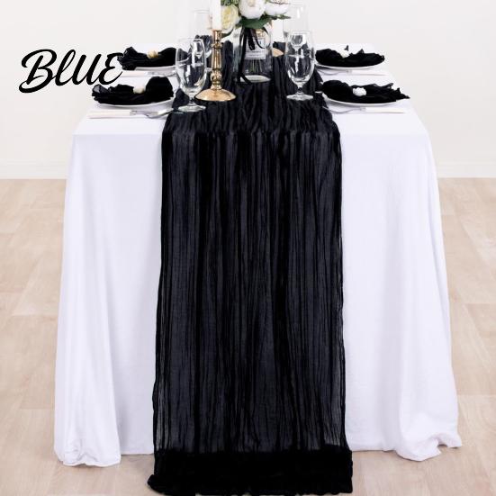 Tulle Table Runner Decor Rustic Tablecloth for Gauze Fabric Wrinkle Boho Wedding Party Delicate Elegant