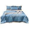 Luxury Washable Ice Silk Summer Quilt Set - Cool, Embroidered, Lightweight Four-Piece Bedding for Air Conditioning