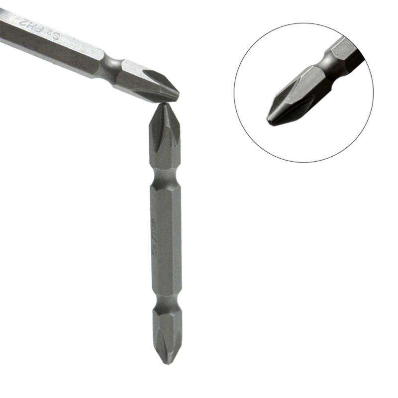 10 Stück Doppelseitige Design-Schraubendreherbits 65mm Länge Kohlenstoffstahl PH2 Größe Design für manuelle Projekte Reparaturen