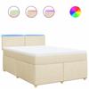 Maison Exclusive - Sommier à lattes de lit avec matelas Crème 140x190 cm Tissu