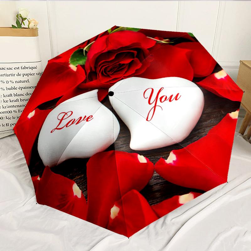 Blue Roses And Butterflies 8-Frame for Travel, camping, Casual Lightweight Portable Umbrella, Essential for every family Holidays Birthday Gift