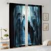 Halloween Scary Ghost Monster Pattern Printed Curtains Window Decorations Home Room Curtain Made Of Polyester Washable