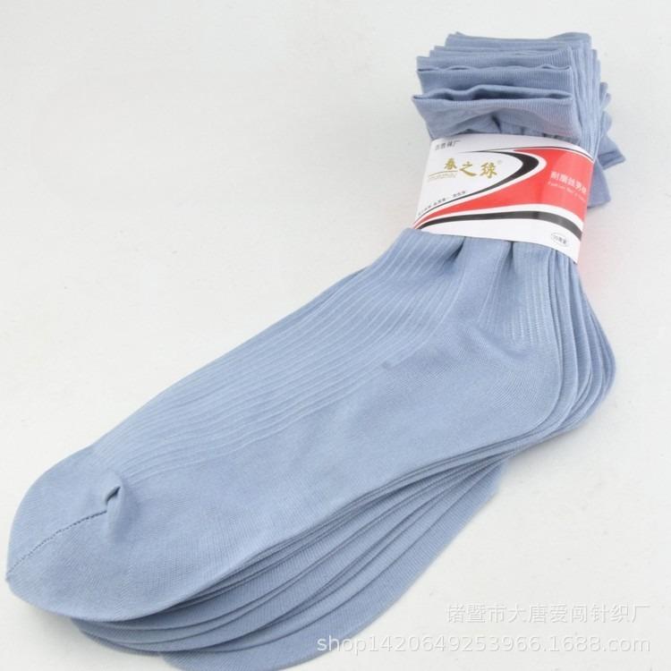 10 Pairs of Summer and Spring Men's Slip-on Silk Stockings with Heel, Durable Pearl-fiber Socks, Mid-calf Length, Business Style, Thin Version