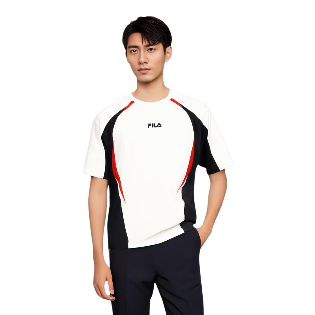 FILA Original Fashionable Personality Trendy Classic Retro Sports Casual Versatile Comfortable Loose Short Sleeve T-Shirt Men tops F11M629104FWT
