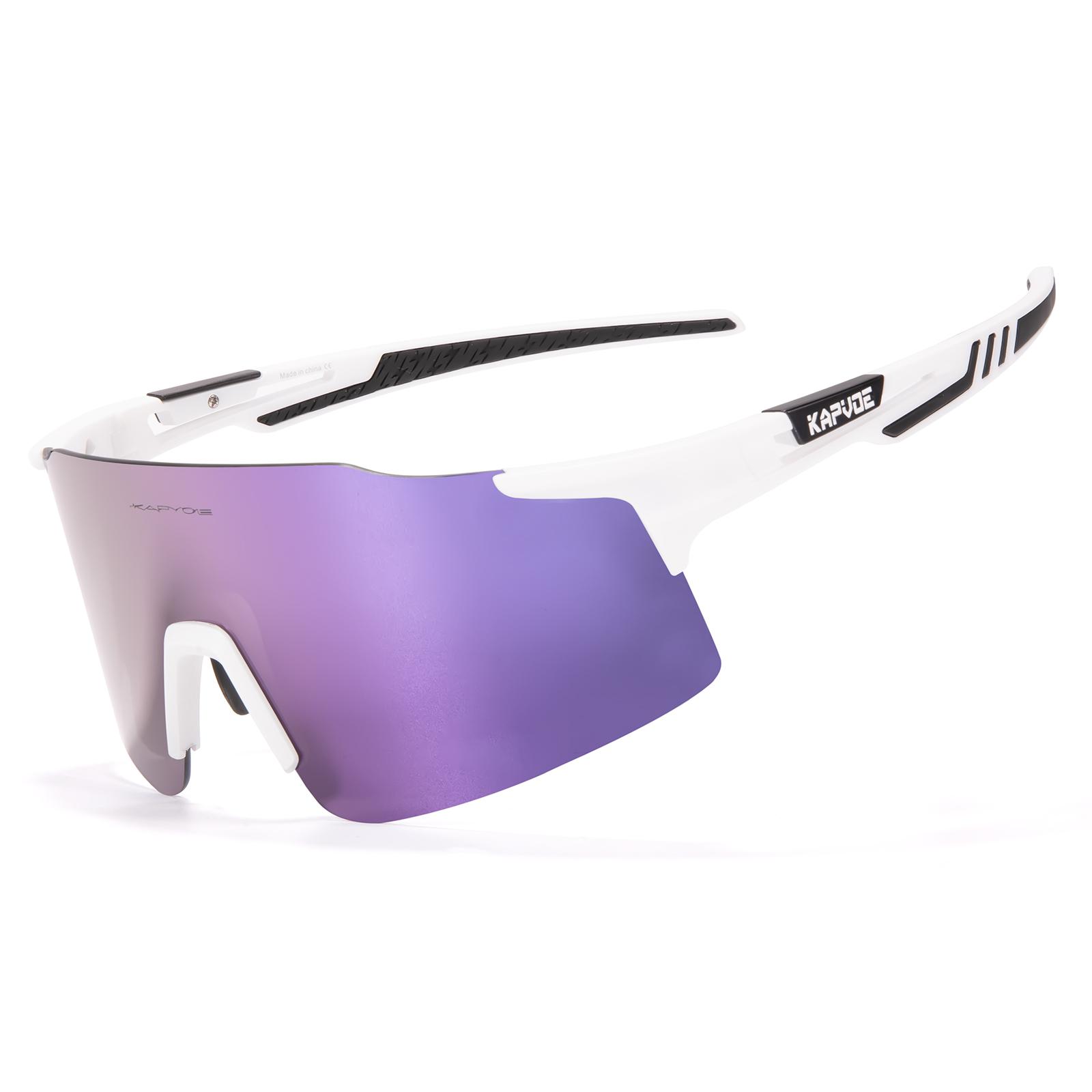 

Kapvoe Sunglasses Cycling Glasses Road Cycling Goggles Outdoor UV400 Sports Protection MTB Road Mountain Bicycle Drive 4lens 1LENS