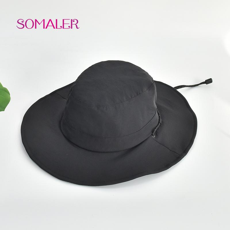 

SOMALER Breathable Womens Wide Brim Sun Hats with Sun Protection Summer Outdoor UPF Hat Unisex Mens Fishing Camping Hats One Size чёрный