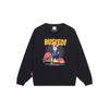 Li-Ning Disney Collaboration Alphabet Cartoon Print Crew Neck Pullover Sweatshirt Unisex Tops Black AWDT343-2
