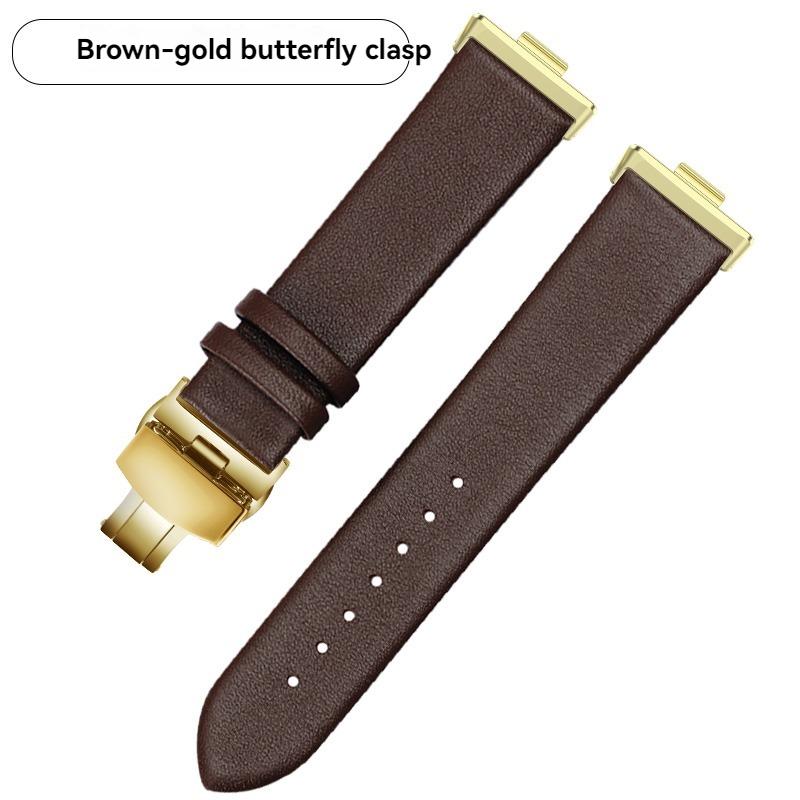 For Huawe Watch Fit3 Fit4 Leather Strap Sports Fit 3 Smart Watch Fit 4 Pro Wristband Ultra-thin Plain Cowhide Watch Chain