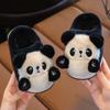 Fashion Children's Cotton Slippers Winter Boys Indoor Home Cute Plush Panda Boy and Girl Parent-child Baby Wrapped House Cotton Shoes
