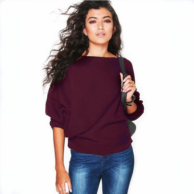 Sleeve Womens Long Baggy Ladies Pullover Top Knitted Oversized Sweater Jumper