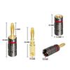 4pcs New Gun Metal BANANA PLUGS 24K Gold-plated 4MM Banana Connector with Screw Lock For Audio Jack Speaker Plugs White&Red