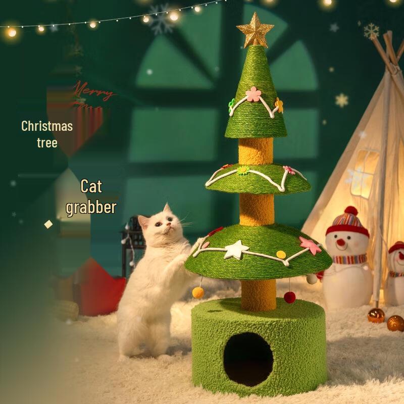 JINGRUIXIANG Christmas Tree Cat Tower & Scratcher