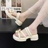Fashion Height Shoes Slides Platform Women's Slippers and Ladies Sandals Cute with Heel Kawaii Indoor Open Toe Flower Outside on Offer Y