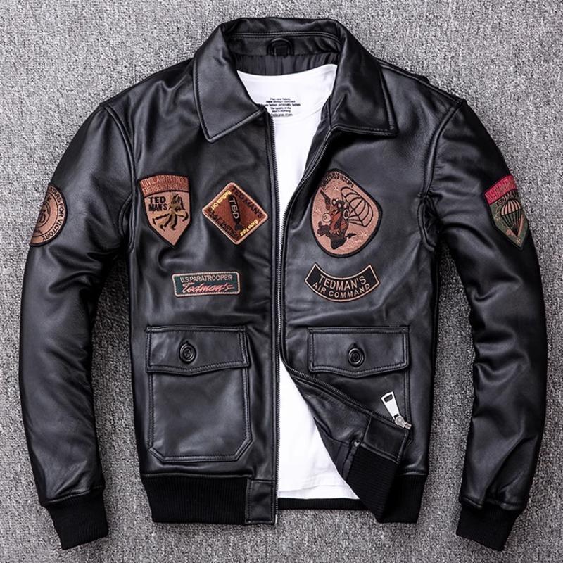 

G1 Пилотская куртка из овчины мужская зимняя теплая куртка-бомбер с хлопковой подкладкой 5XL