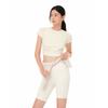 Andar Air Touch Shirred Short Sleeve Crop Top