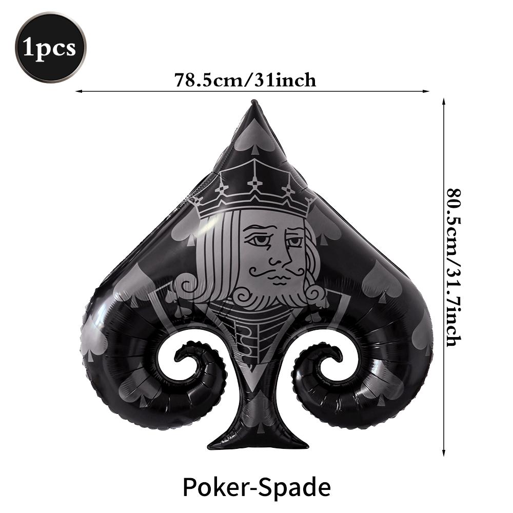 Casino Party Decoration Dice Balloon Lucky 7 Foil Balloon Latex Poker Balloons Casino Poker Party Las Vegas Wedding Decorations