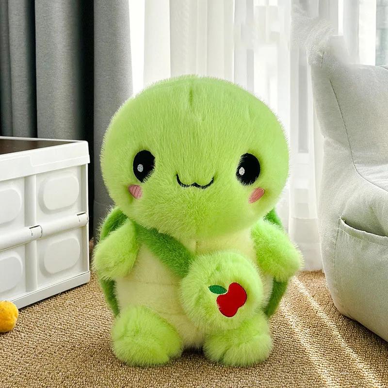 

23cm Kawaii Simulation Apple Turtle Plush Toy Cartoon Backpack Little Turtle Plush Doll Giving Girlfriend Birthday Gift 23cm