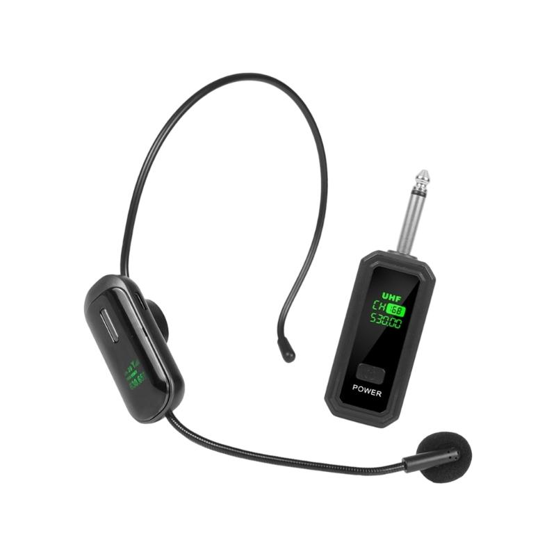 1Set Wireless Headsets Microphones Kit Supporting One Transmitters to Two Receivers for Duet Group Performances