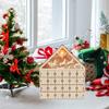 Hölzerner Adventskalender 24 Schubladen LED Beleuchtung Countdown Weihnachten 2026 Nachfüllbar Rustikal Tischdeko Dorf Dekoration