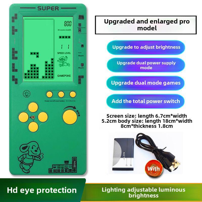 "4,1-Zoll Großbildschirm Retro Tetris Spielkonsole - Wiederaufladbares Klassisches Kinderspielzeug"