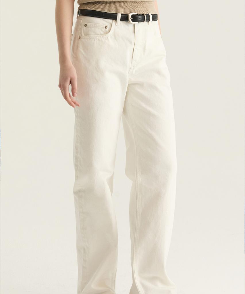 Oteumilkape Straight Denim Pants - White (Japanese Fabric)