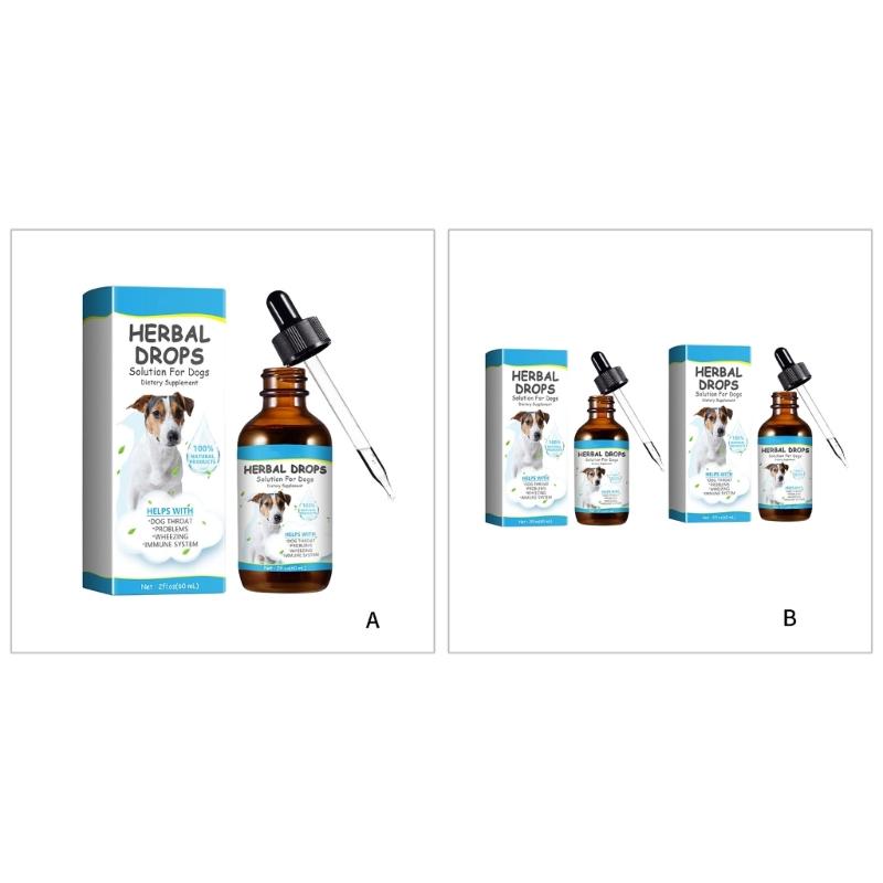Pet Herbal Drop for Nighttime Cough Relief Safe Natural Formula Cough Throat Symptoms Soothing Calming Essential Oil