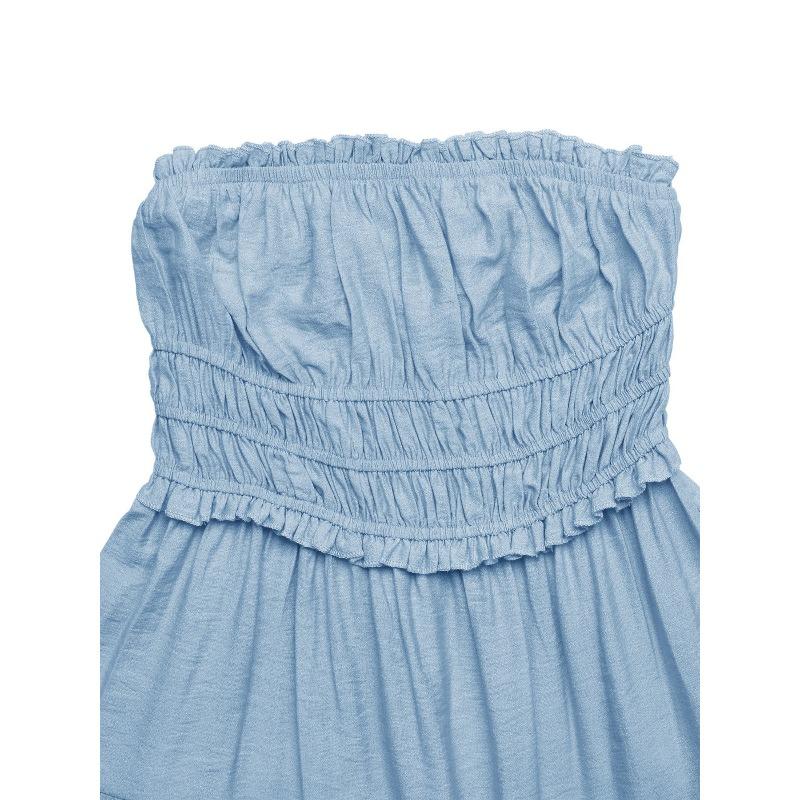 Women's Fashion Summer Spring Solid Color Print Sleeveless High Waist Casual Dresses