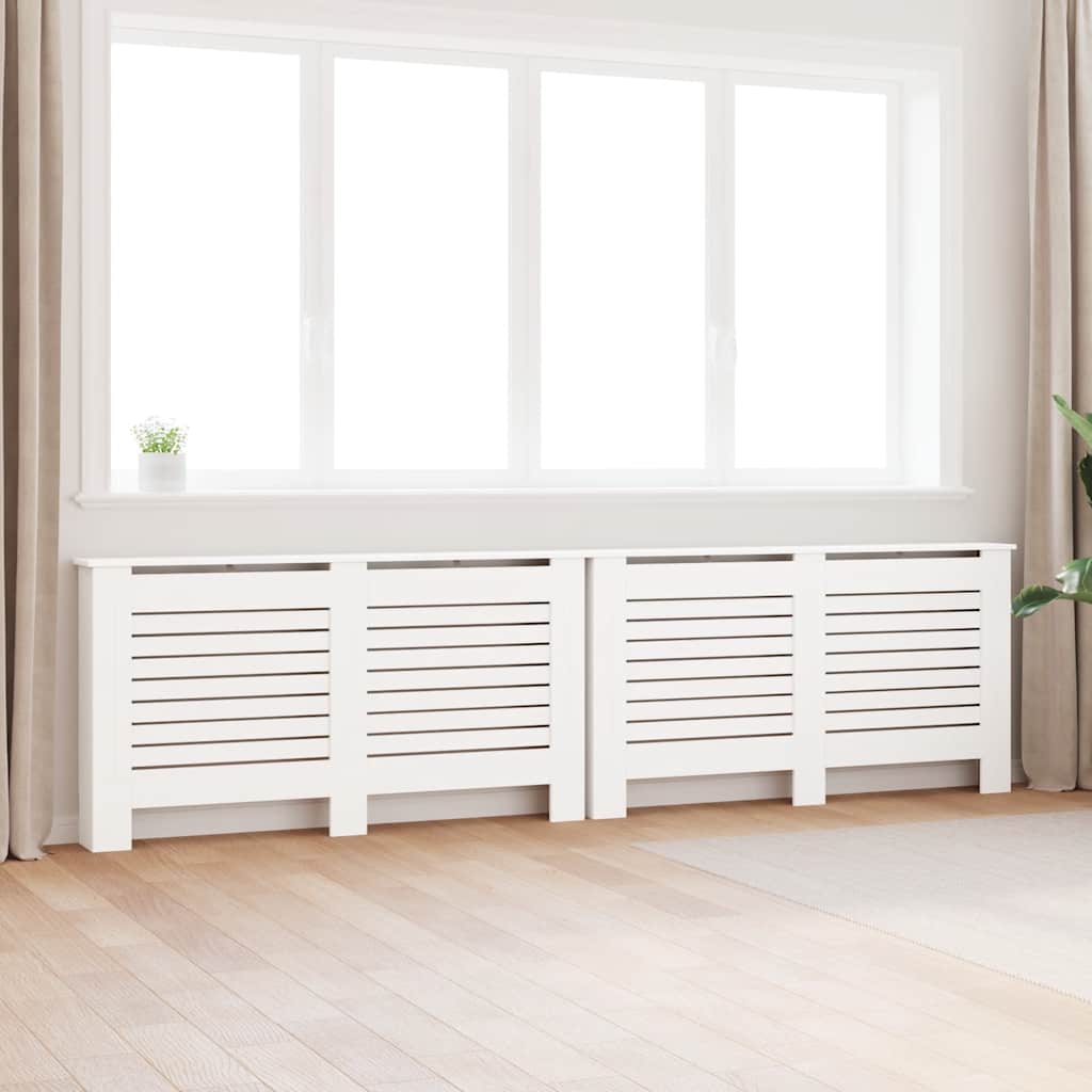 vidaXL Radiator Covers 2 Pcs. White 152 X 19 X 81.5 Cm MDF