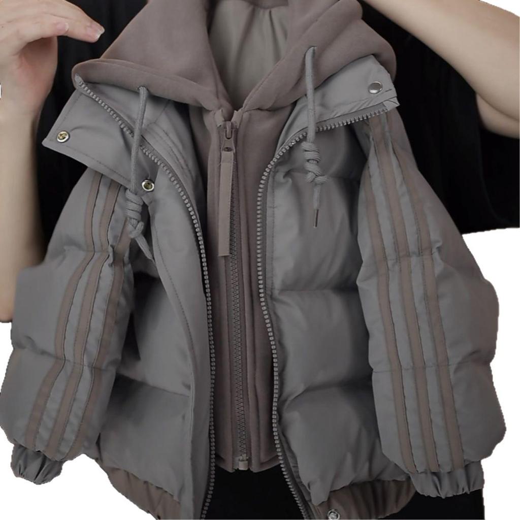 Superdicke, baumwollgepolsterte Winterjacke für Kinder - Fake-Zweiteiler, stilvoll & warm, kältebeständig für Jungen & Mädchen.