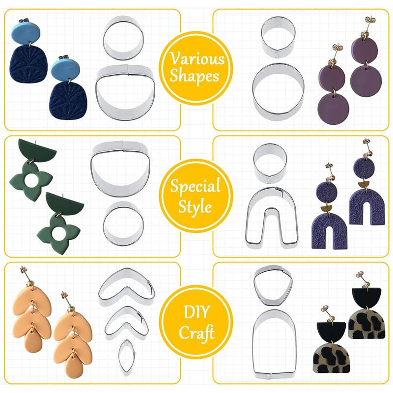 Clay Tools Set Polymer Clay Earring Making Kit Stainless Steel Cutter Mold Handmade Pottery Ceramic Craft Jewelry Diy Supplies