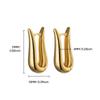 Chunky Geometric Hoop Earrings For Women Gold Color Stainless Steel U-Shape Earring Wedding Party Jewelry Christmas Gift