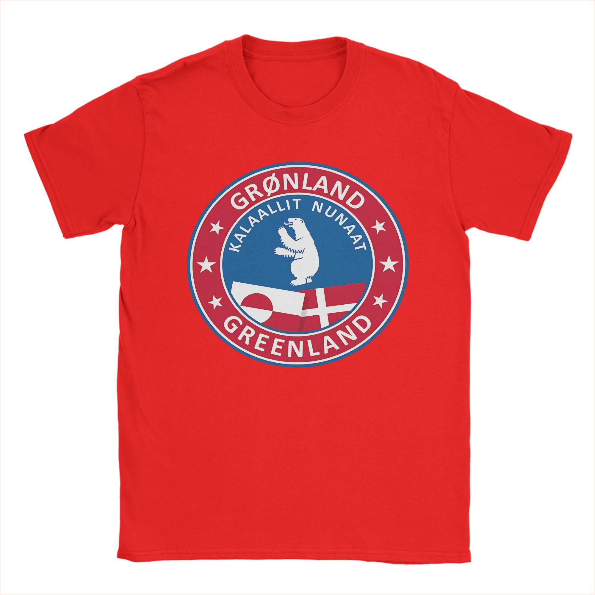 

Badge of Greenland Mens T Shirt Funny Tees Short Sleeve Round Neck TShirt Cotton Gift Idea Clothes S