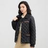 Xiaoxiangfeng rhombus light and thin short cotton clothes for  autumn and winter new loose and warm small lapel cotton clothes are trendy.