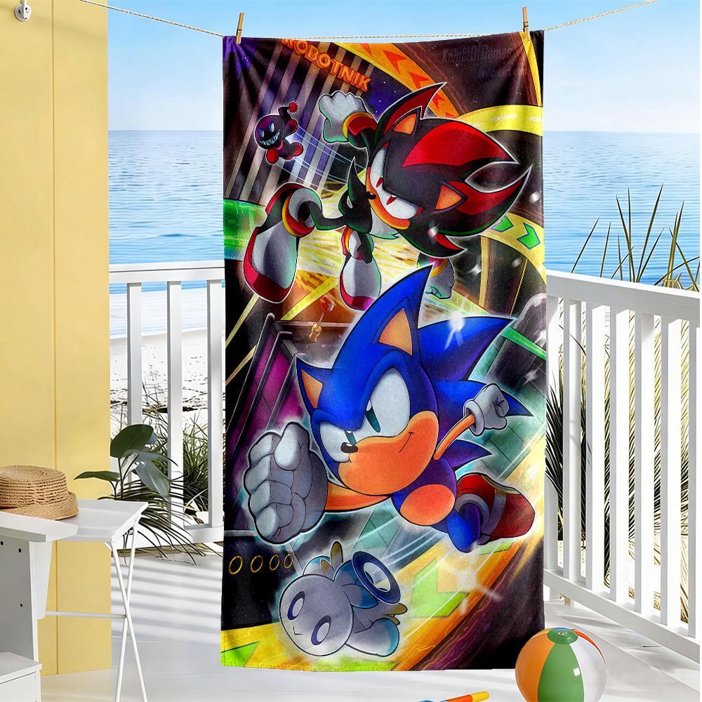 Sonic Durable Beach Towel Lightweight for Outdoor Daily Use Fashion Lovers Perfect Gift for Valentine's Wedding Birthday