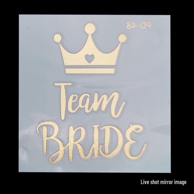 Team Bride Bachelorette Party Gold Foil Tattoo Stickers for Face or Body
