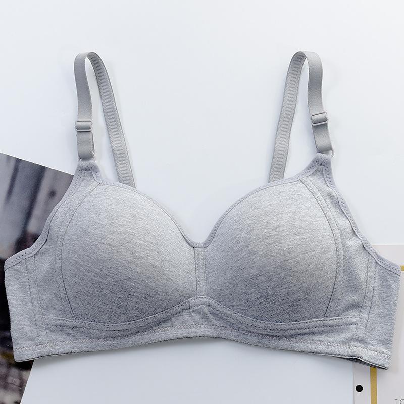 Summer Japanese and Korean style less junior high school students comfortable no steel ring development period pure cotton bra