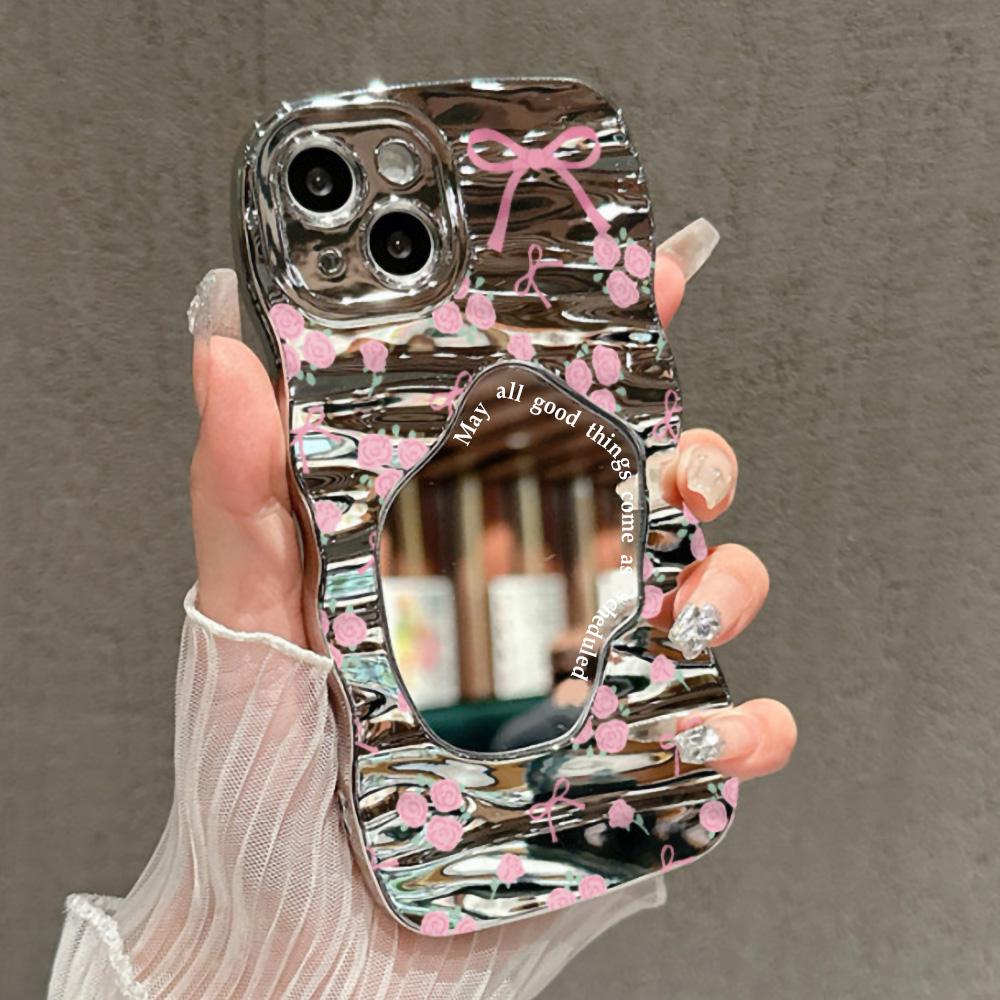 

Зеркальный чехол для телефона для iPhone 16 11 13 14 для 16 Pro 12 13 15 16 Pro Max для Samsung A15 A16 A35 A55 Милый чехол для телефона с облаком, цветком и щенком с гальваническим покрытием iPhone 11 Pro Max серебряный