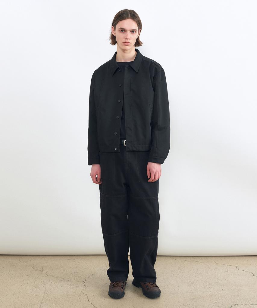 Insilence Paneled Cotton Twill Jacket Black