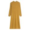Knitted Dress for Women Autumn and Winter Long Loose Sweater Dress Half High Collar Jacquard
