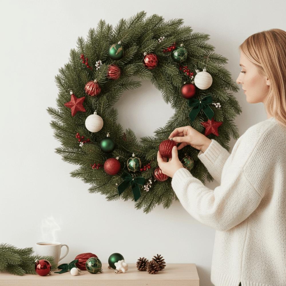 Assorted Xmas Tree Baubles Multicolor Flocked Tree Trinkets Velvet Hanging Spheres Neighbors
