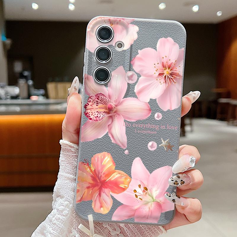 

Чехол для телефона с цветочным узором для Samsung Galaxy A56 A16 A17 A36 A26 A55 A15 A25 A54 5G S25 S24 S22 Ultra S24 S23 FE Мягкий чехол из ТПУ Samsung Galaxy A17