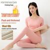 FENTENGCARE Women's Thickened Slim-Fit Thermal Underwear Set with Wool & Silk