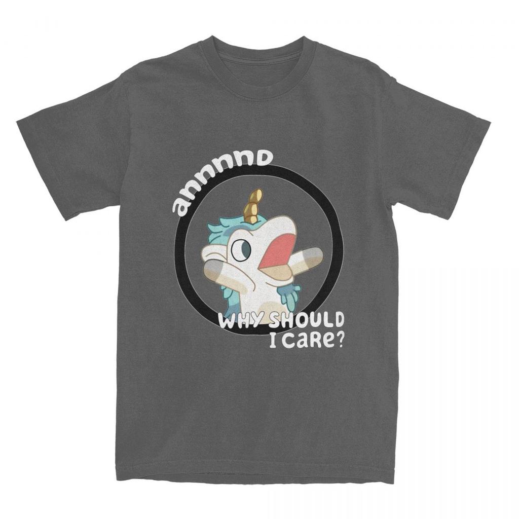 Divertente Blueys Unicorse Perché Dovrei Preoccuparmi T-shirt Spiaggia Casual T-shirt Cotone Novità T-shirt Per Coppia Maniche Corte Top Magliette