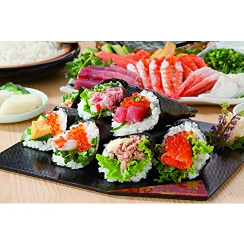 Pearl Metal Hand-Rolled Chirashi Sushi Set (4-Piece Set) - Includes a 27cm Sushi Tub (Approx. 3 Go) and 3 Rice Scoops (Shamoji) - Perfect for Home Coo