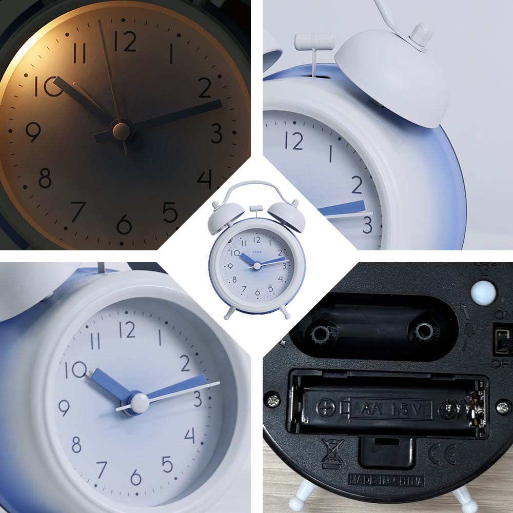 Ins Style Minimalist Alarm Clock Battery Powered (AA) Cute Clock for Home Office Decoration