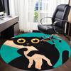 1pc Cat Pattern Office Round Area Rug, For Office, Laundry Room, Bedroom, Living Room, Under Office Chairs, Home Decor, Home Decor, Non-Slip