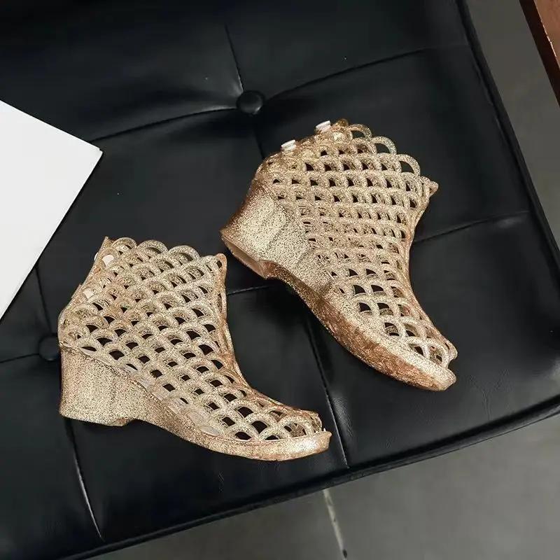 Crystal Women s Sandals Korea Summer 2025 Comfortable Cheap Liquidation Anti Slip Hot The Best Low Price Plastic Ladies Shoes 36