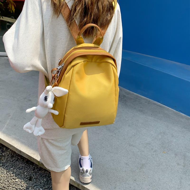 Schoolbag Fashion School Bag Female Middle School Student Japanese Simple Ins Style Niche Solid Color Backpack Female Middle School Student Retro Mori