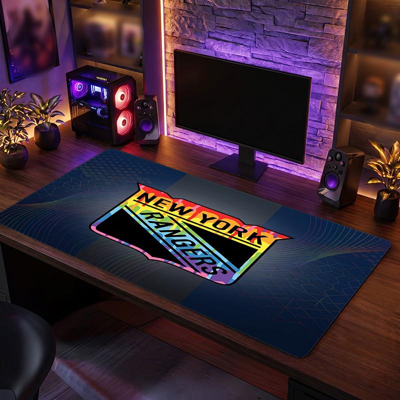 New York Rangers Pattern Mousepad Anti?Slip Rubber Desk Pad For Gaming Working Desktop Decoration